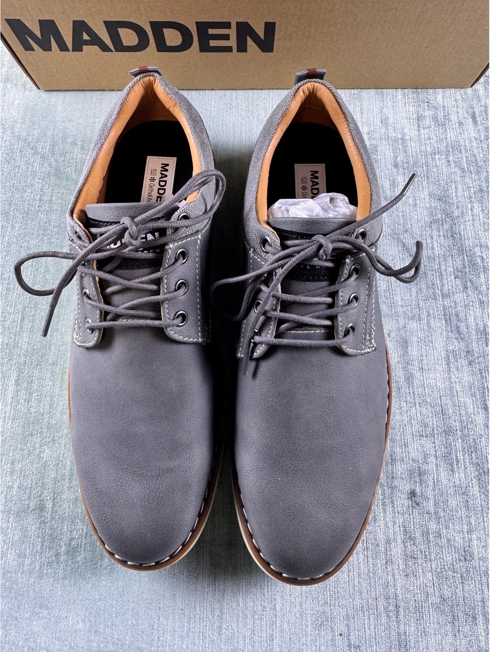 Madden Lopiut men’s gray Oxford shoes size 8